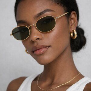AIRE Regulus Oval Sunglasses Gold / Smoke Mono